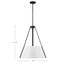 Brewster 3 Light Pendant Black Finish White Metal Shade