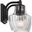 Destin 2 Light Vanity Medium Base 60 Watt Black And Silver Accent Finish Clear Ribbed Glass