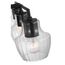 Destin 3 Light Vanity Medium Base 60 Watt Black And Silver Accent Finish Clear Ribbed Glass