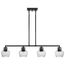 Destin 4 Light Island Pendant Medium Base 60 Watt Black And Silver Accent Finish Clear Ribbed Glass
