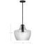 Destin 1 Light Medium Pendant Medium Base Black And Silver Accent Finish Clear Ribbed Glass