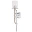 Terrace 1 Light Wall Sconce Polished Nickel Finish Crackel Glass