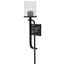 Terrace 1 Light Wall Sconce Matte Black Finish Crackel Glass