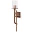Terrace 1 Light Wall Sconce Natural Brass Finish Crackel Glass