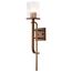 Terrace 1 Light Wall Sconce Natural Brass Finish Crackel Glass