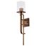 Terrace 1 Light Wall Sconce Natural Brass Finish Crackel Glass