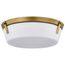 Rowen 3 Light Flush Mount Natural Brass Finish Etched White Glass