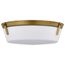 Rowen 3 Light Flush Mount Natural Brass Finish Etched White Glass