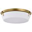 Rowen 4 Light Flush Mount Natural Brass Finish Etched White Glass