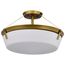 Rowen 4 Light Semi Flush Natural Brass Finish Etched White Glass