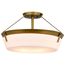 Rowen 4 Light Semi Flush Natural Brass Finish Etched White Glass