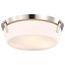 Rowen 3 Light Flush Mount Brushed Nickel Finish Etched White Glass