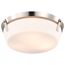 Rowen 3 Light Flush Mount Brushed Nickel Finish Etched White Glass