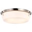 Rowen 4 Light Flush Mount Brushed Nickel Finish Etched White Glass