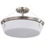 Rowen 4 Light Semi Flush Brushed Nickel Finish Etched White Glass