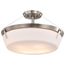 Rowen 4 Light Semi Flush Brushed Nickel Finish Etched White Glass