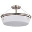 Rowen 4 Light Semi Flush Brushed Nickel Finish Etched White Glass