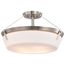 Rowen 4 Light Semi Flush Brushed Nickel Finish Etched White Glass