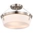 Rowen 3 Light Semi Flush Brushed Nickel Finish Etched White Glass