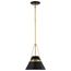 Adina 1 Light Small Pendant Matte Black and Natural Brass Finish