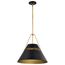Adina 3 Light Large Pendant Matte Black and Natural Brass Finish