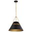 Adina 3 Light Large Pendant Matte Black and Natural Brass Finish