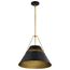 Adina 3 Light Large Pendant Matte Black and Natural Brass Finish