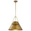 Adina 3 Light Large Pendant Natural Brass Finish