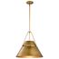 Adina 3 Light Large Pendant Natural Brass Finish