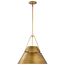 Adina 3 Light Large Pendant Natural Brass Finish
