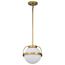 Lakeshore 1 Light Small Pendant Natural Brass Finish White Opal Glass