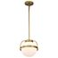 Lakeshore 1 Light Small Pendant Natural Brass Finish White Opal Glass