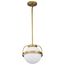 Lakeshore 1 Light Small Pendant Natural Brass Finish White Opal Glass