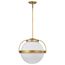 Lakeshore 1 Light Large Pendant Natural Brass Finish White Opal Glass