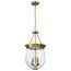 Boliver 3 Light Pendant 11 Inches Vintage Brass Finish Clear Seeded Glass