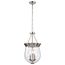 Boliver 3 Light Pendant 11 Inches Brushed Nickel Finish Clear Seeded Glass
