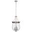 Boliver 3 Light Pendant 11 Inches Brushed Nickel Finish Clear Seeded Glass