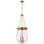 Boliver 3 Light Pendant 14 Inches Vintage Brass Finish Clear Seeded Glass