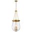 Boliver 3 Light Pendant 14 Inches Vintage Brass Finish Clear Seeded Glass