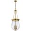 Boliver 3 Light Pendant 14 Inches Vintage Brass Finish Clear Seeded Glass