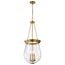 Boliver 3 Light Pendant 14 Inches Vintage Brass Finish Clear Seeded Glass