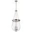 Boliver 3 Light Pendant 14 Inches Brushed Nickel Finish Clear Seeded Glass