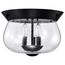 Boliver 3 Light Flush Mount Matte Black Finish Clear Seeded Glass