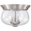 Boliver 3 Light Flush Mount Brushed Nickel Finish Clear Seeded Glass