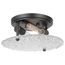 Glacier 2 Light Large Flush Mount Medium Base 60 Watt Matte Black Ice Glass