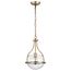Amado 1 Light Pendant 10 Inches Vintage Brass Finish Clear Glass
