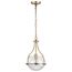 Amado 1 Light Pendant 10 Inches Vintage Brass Finish Clear Glass