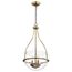 Amado 3 Light Pendant 14 Inches Vintage Brass Finish Clear Glass