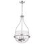 Amado 3 Light Pendant 14 Inches Polished Nickel Finish Clear Glass