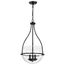 Amado 3 Light Pendant 14 Inches Matte Black Finish Clear Glass